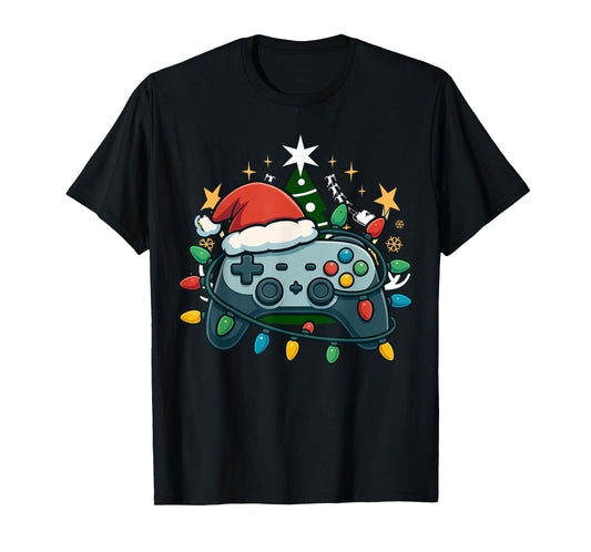 Festive Game Controller Holiday Video Gamer Xmas T-Shirt