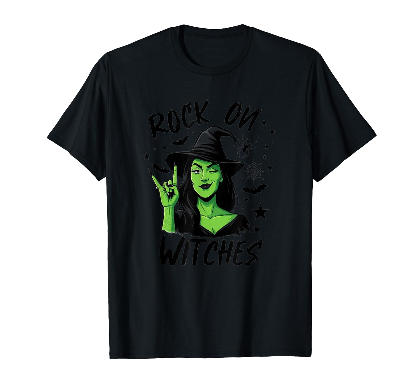 Rock on Witches, Funny Halloween Design T-Shirt