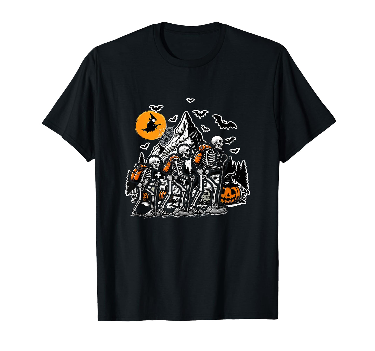 Skeleton Trekking Halloween Costume Sports Lover Family T-Shirt