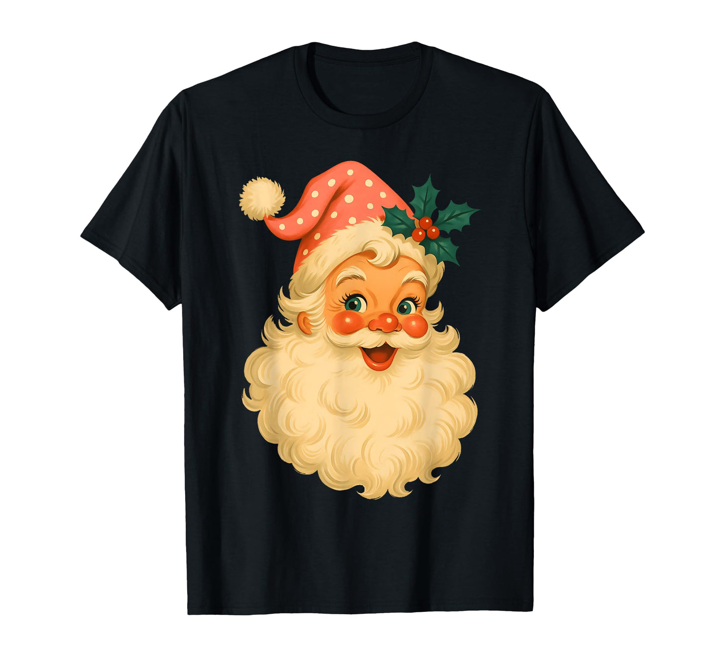 Vintage Santa Claus Merry Christmas Men Women Candy Cane T-Shirt