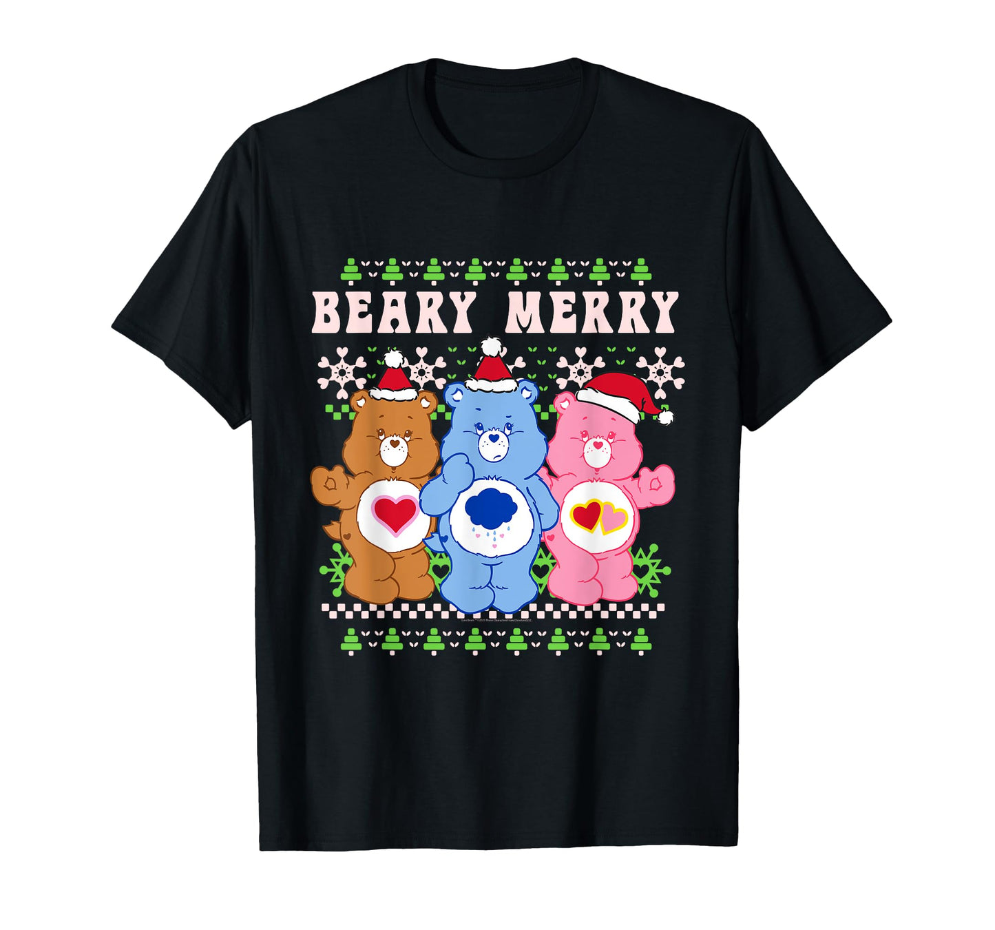 Care Bears Beary Merry Christmas Holiday Design T-Shirt
