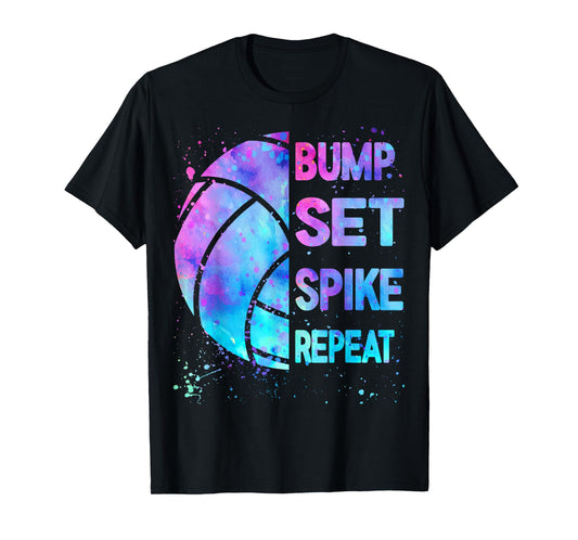 Volleyball Bump Set Spike Repeat Women Teen Girls T-Shirt