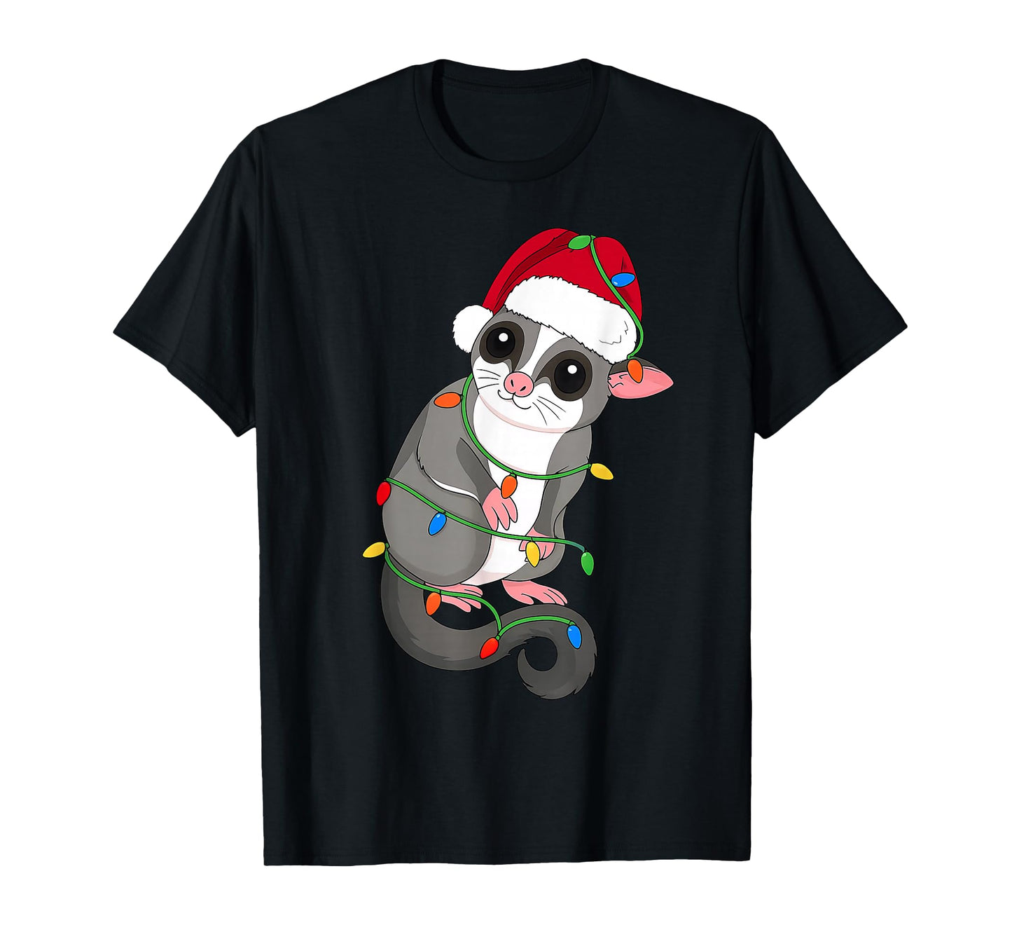 Sugar Glider Christmas Tree Lights Holiday Pet Lover T-Shirt