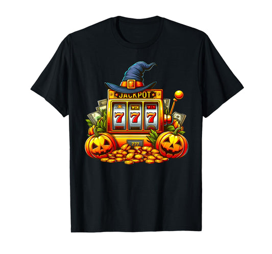 Halloween Slot Machine Casino Money Winner Pumpkins Jackpot T-Shirt