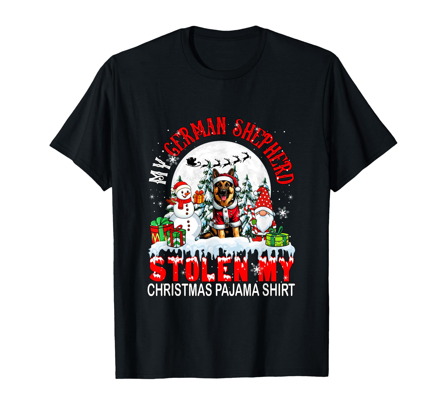 My German Shepherd Stolen Christmas Pajama Shirt Santa Dog T-Shirt