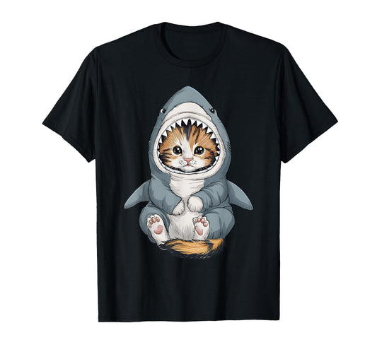 Cute Kitten in a Shark Costume Kitty My Cat is a Shark T-Shirt