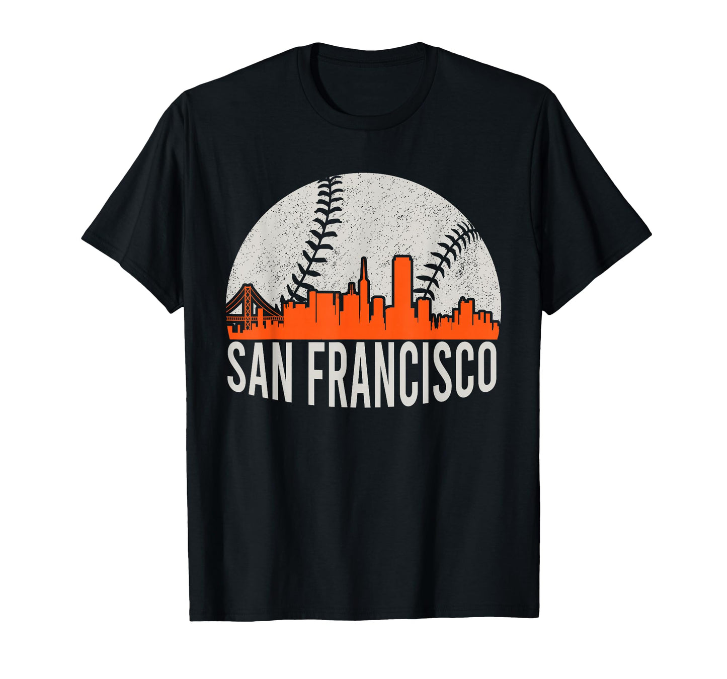 Vintage San Francisco Skyline Baseball Present Men Women T-Shirt