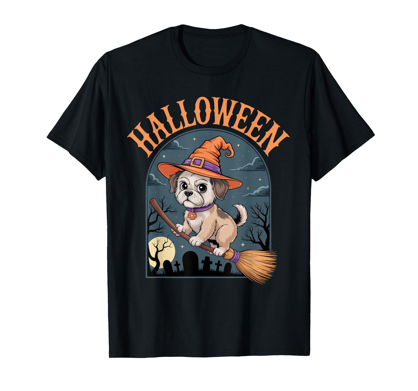 Halloween Dog Lovers Witchy Canine Fun Autumn Celebration T-Shirt