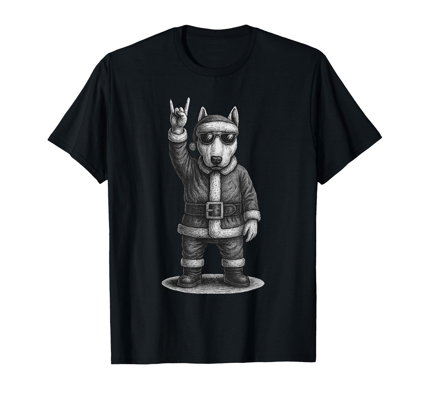 English Bull Terrier Rock Music Christmas Dog Lover T-Shirt