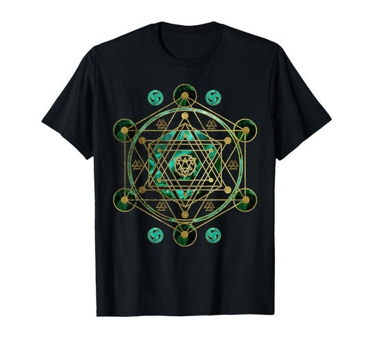 Vintage Metatron Sacred Geometry Retro Spiritual Yoga T-Shirt