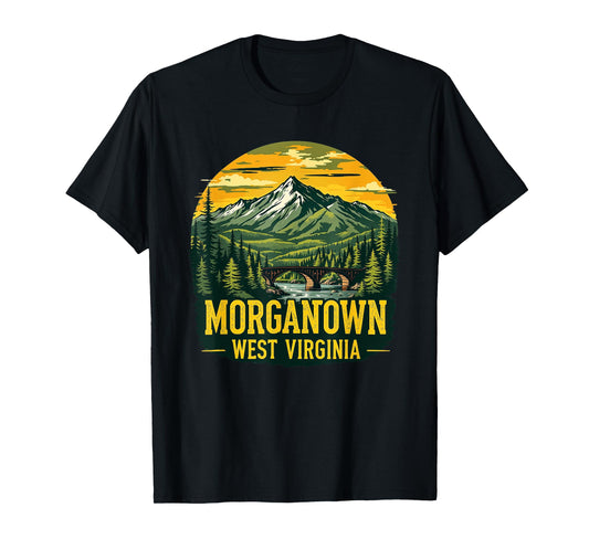 Morgantown Skyline Vintage Morgantown West Virginia Nature T-Shirt