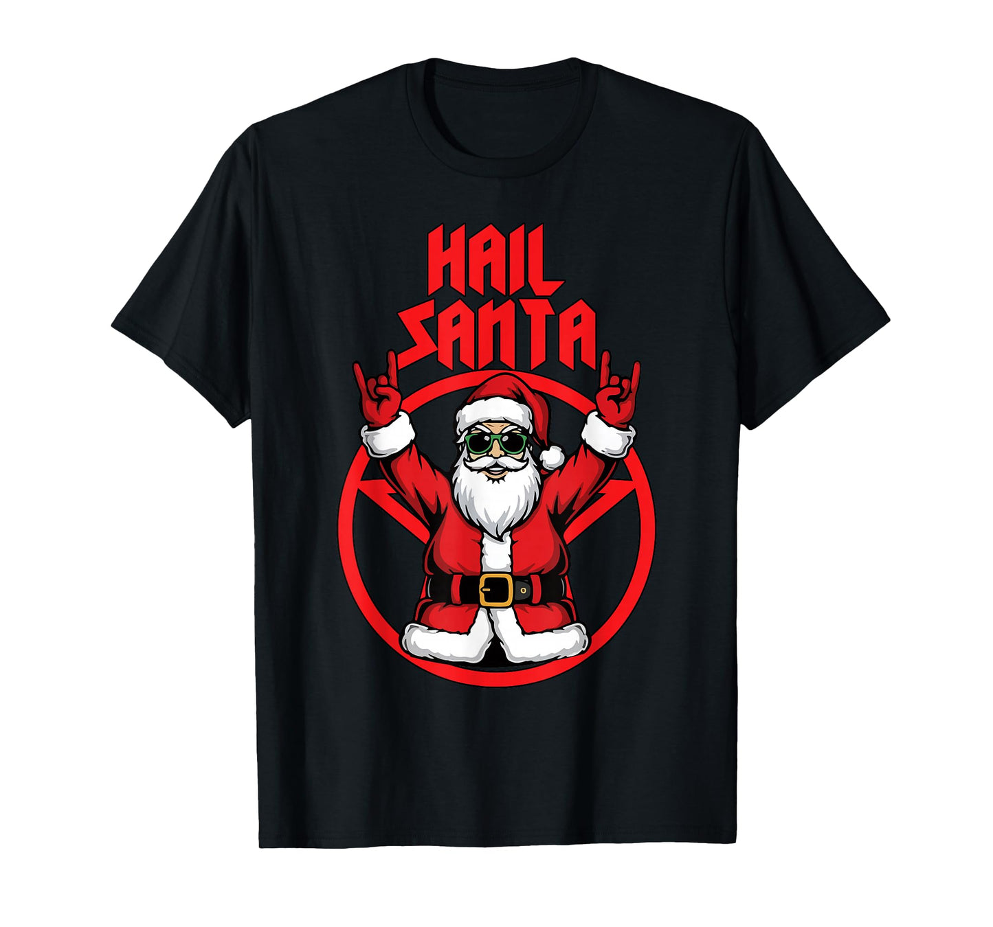 Hail Santa Pagan Solstice Gothic Metal Christmas Santa T-Shirt