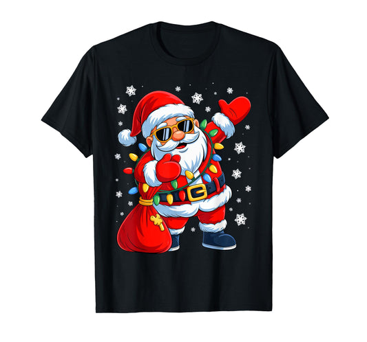 Dabbing Santa Christmas Boys Girls Kids Funny Xmas Squad T-Shirt