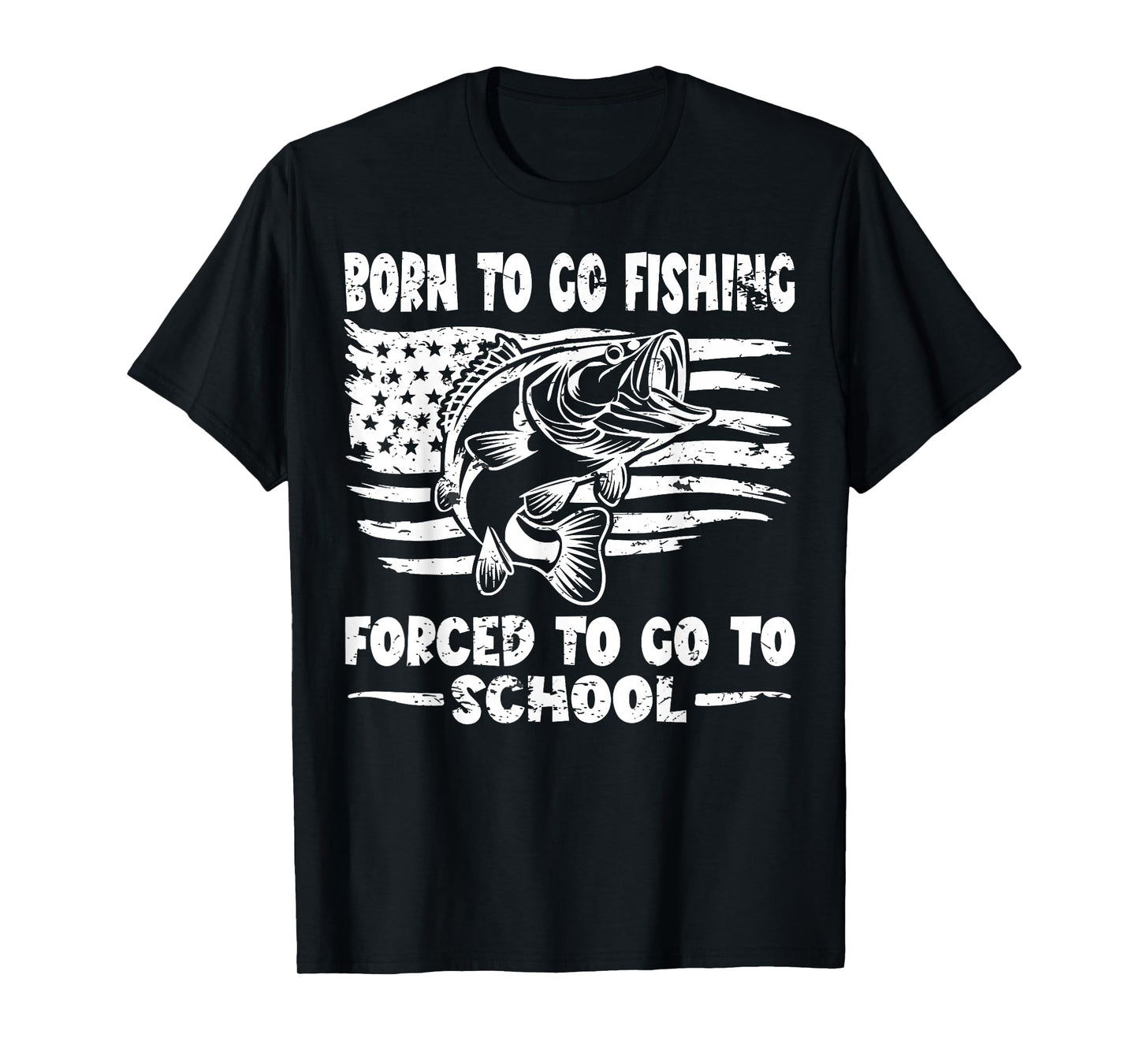 Born to Go Fishing Funny Bass Fish for Boys Kids Angler T-Shirt