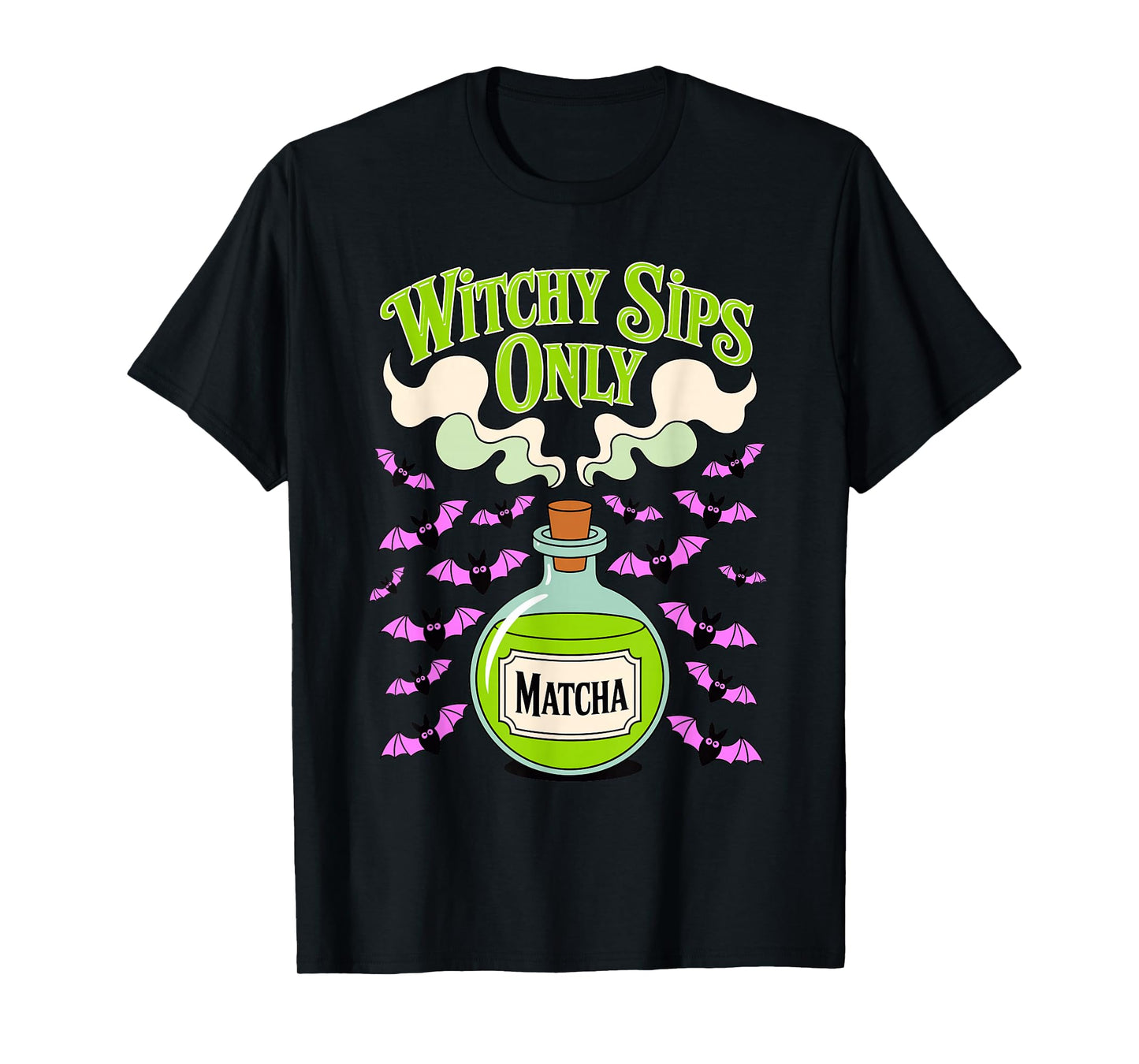 Witchy sips only Matcha Potion Bottle Funny Halloween T-Shirt