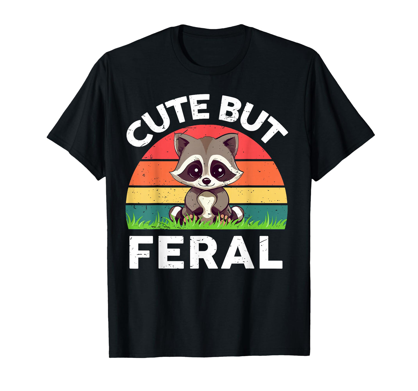 Cute But Feral Raccoon Toddler Boy Funny Raccoon Meme T-Shirt