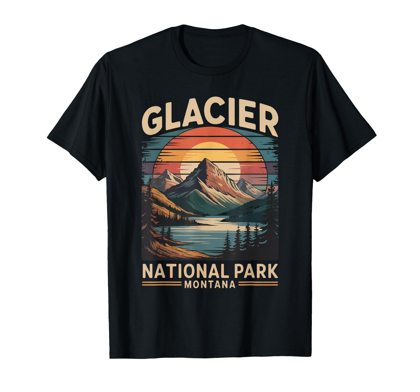 Glacier National Park Bear Vintage Montana Hiking Camping T-Shirt
