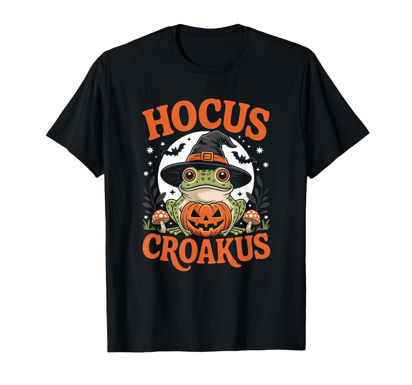 Halloween Frog Witch Pun Hocus Crocus Toad Lover Costume T-Shirt