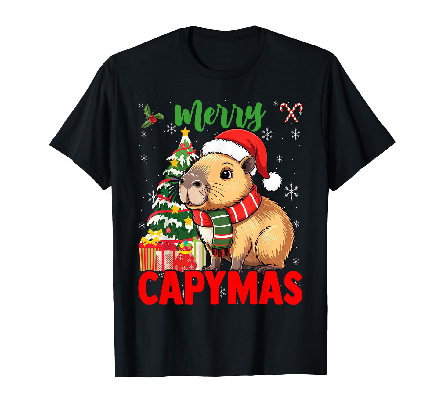Capybara Christmas Holidays Funny Santa Merry Capymas T-Shirt