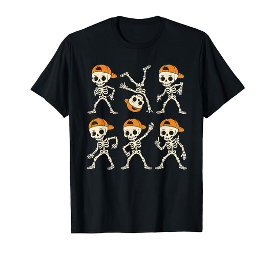 Dancing Skeleton Dance Funny Halloween for Kids Boys Girls T-Shirt