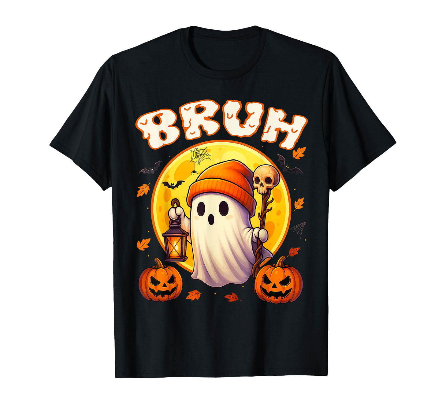 Bruh Ghost Halloween Cute Ghost Trick Or Treat Candy Kids T-Shirt