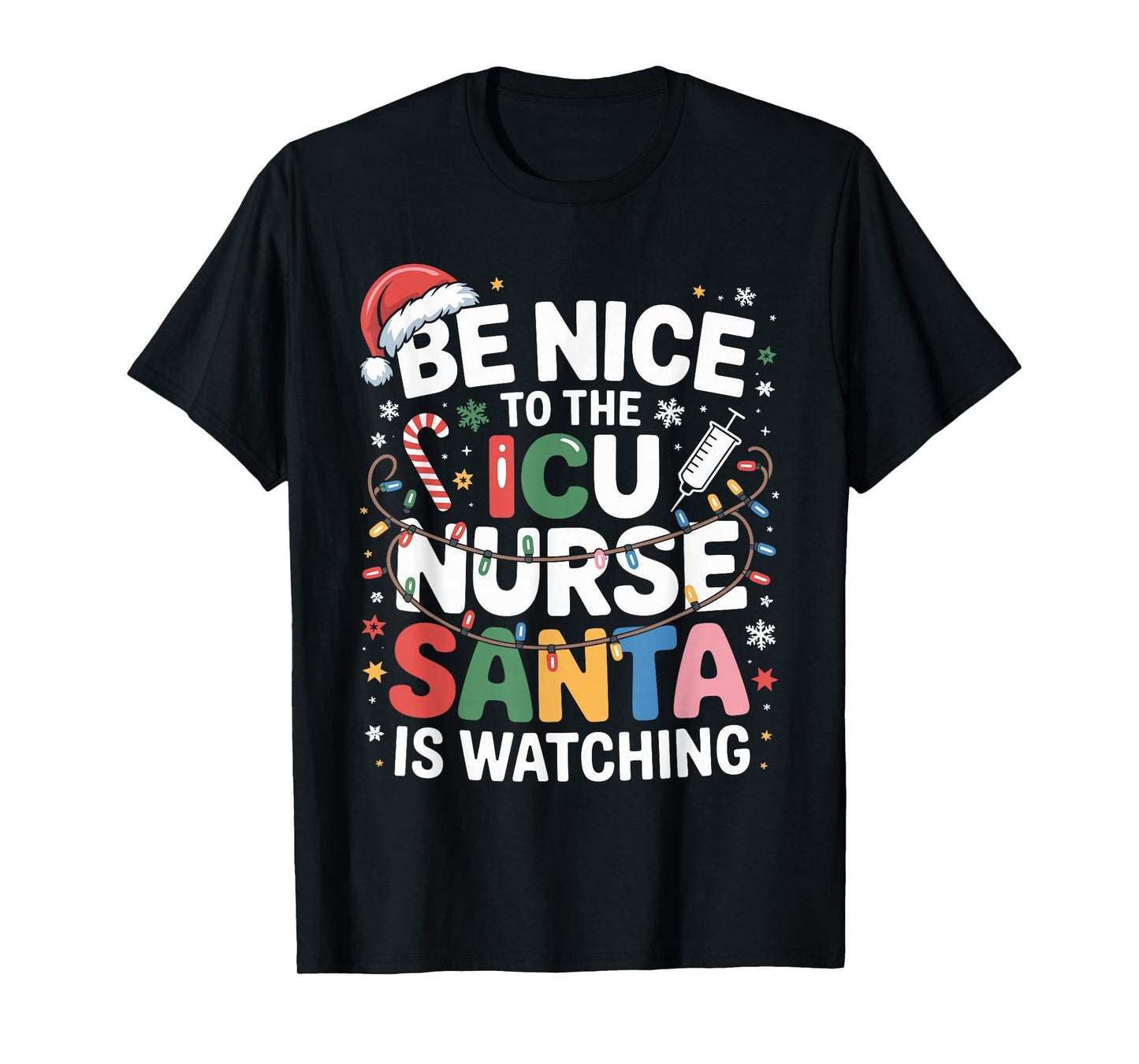 Funny ICU Nurse Christmas Critical Care Nurse Xmas T-Shirt