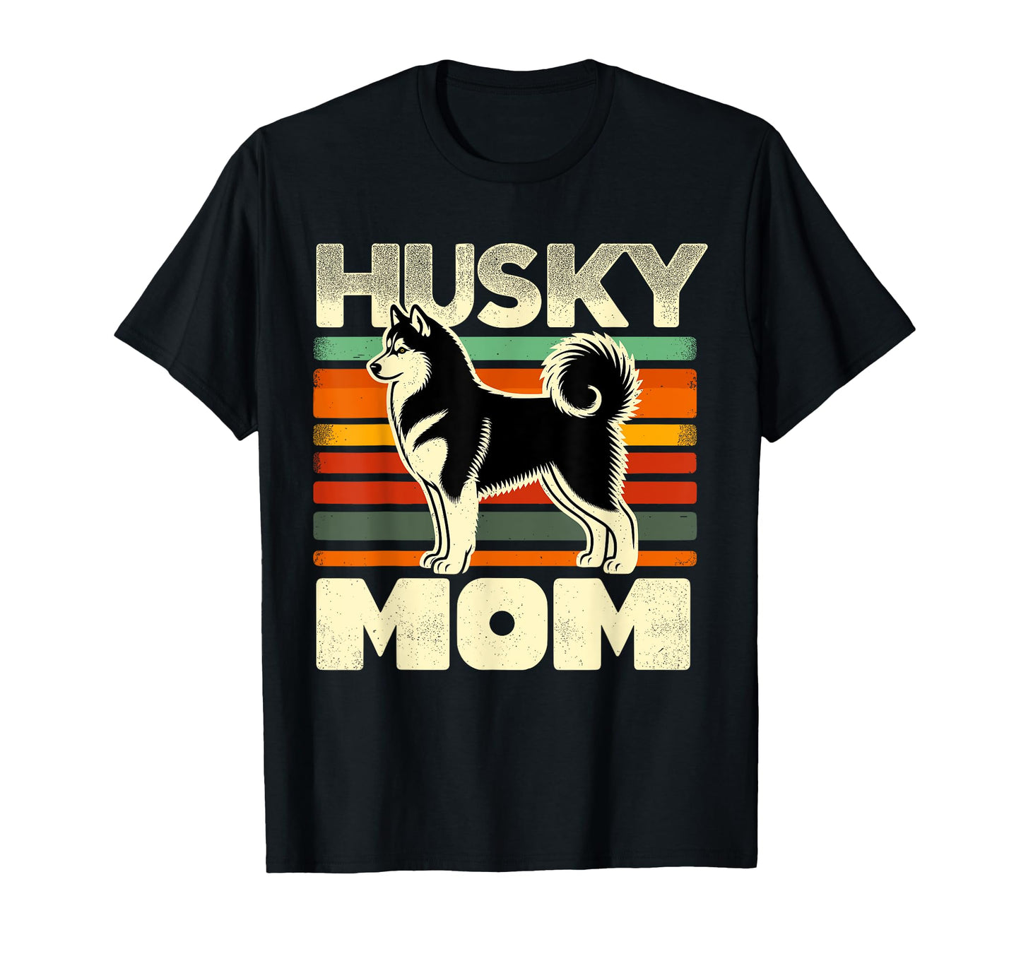 Retro Husky Mom Dog Mother Pet Siberian Huskies Mama T-Shirt