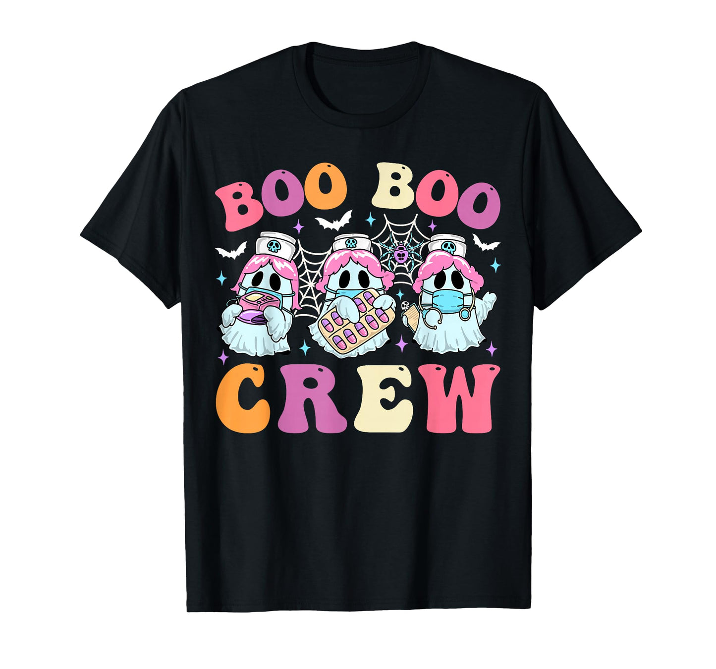 Funny Boo-Boo Crew Halloween Costume Nurse Spooky Ghost Mom T-Shirt