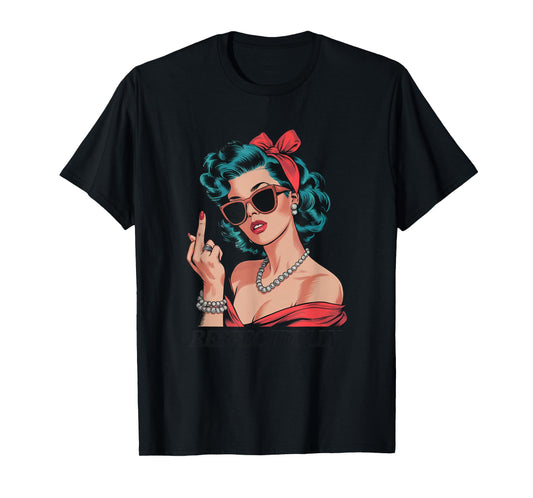 Pinup Girl Saying No Retro Sass Funny Attitude Design T-Shirt