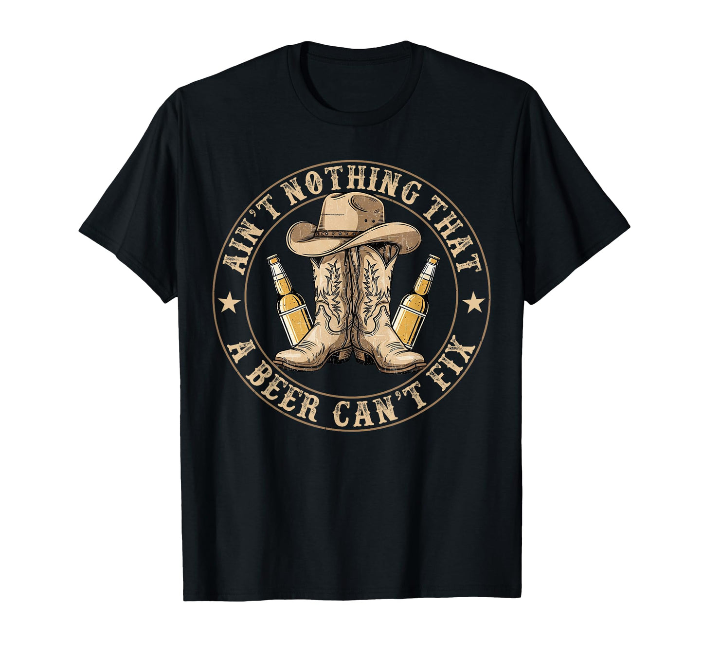 Ain’t Nothing That a Beer Can’t Fix Country Beer Funny Retro T-Shirt
