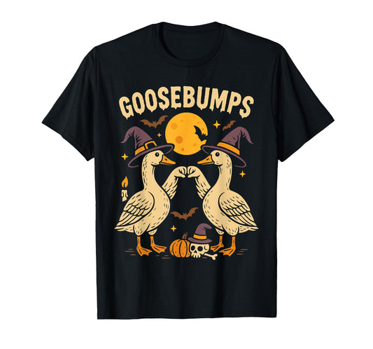 Cute Spooky Goose Shirt, Funny Halloween Goose Bumps T-Shirt