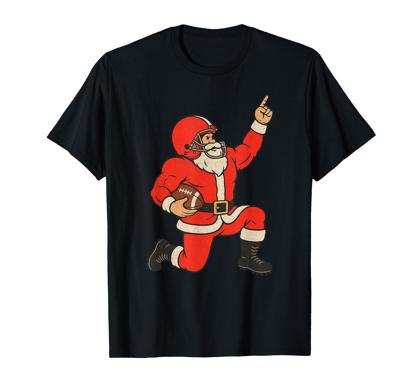 Santa Claus Playing American Football Xmas Holiday Christmas T-Shirt