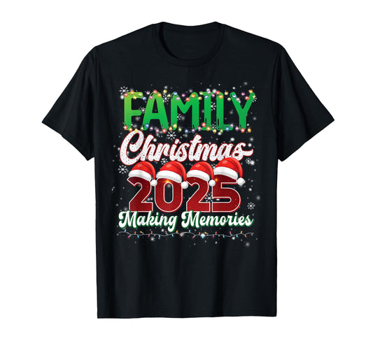 Family Christmas 2025 Matching Squad Santa Hat Funny Xmas T-Shirt