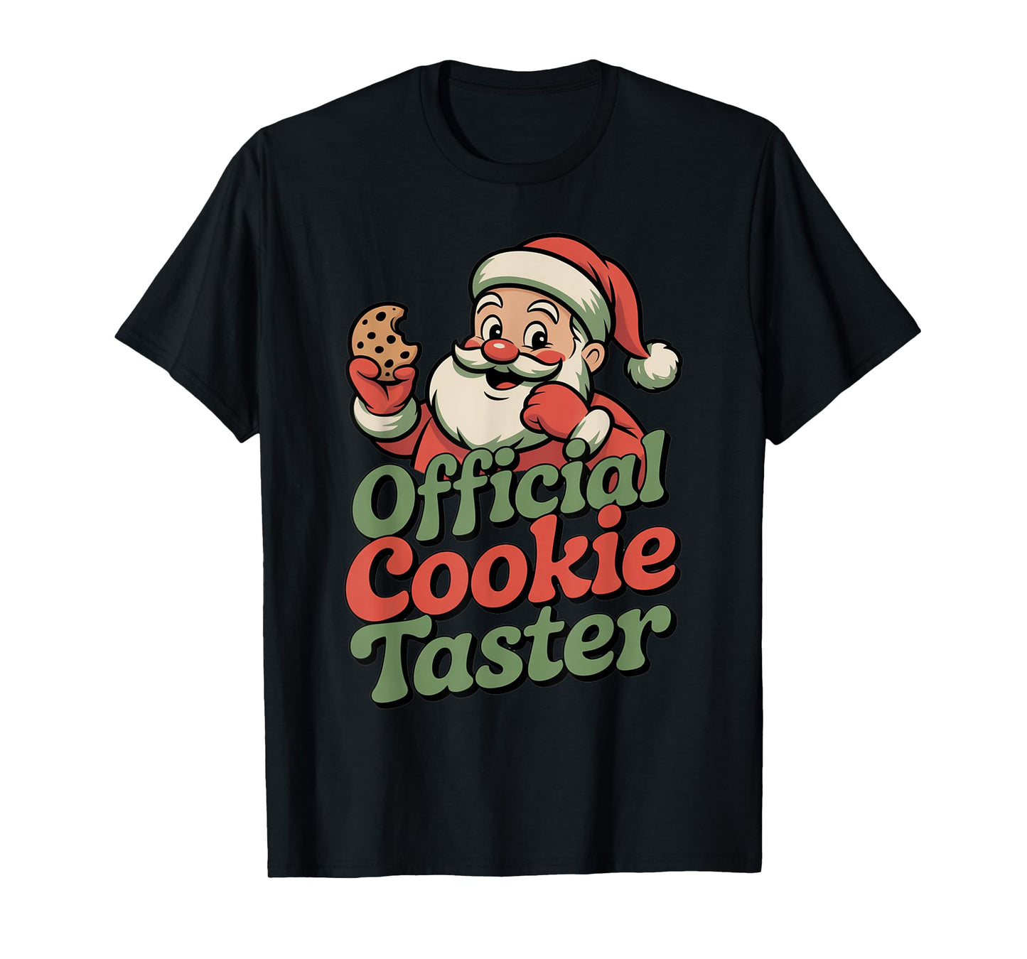 Official Cookie Taster Funny Vintage Santa Christmas T-Shirt