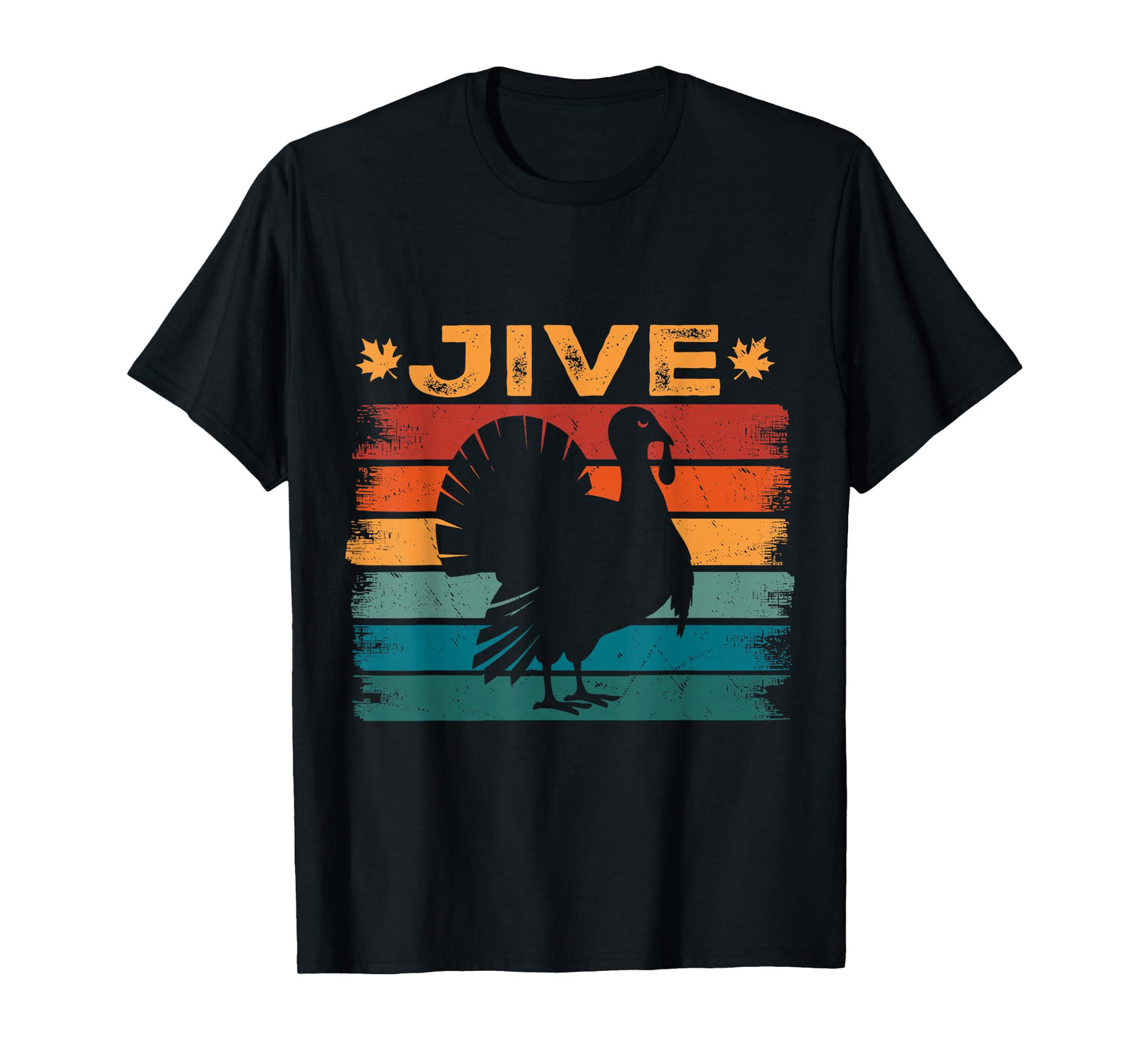 Vintage Turkey Jive Black Unisex-Adults T-Shirt Small Thanksgiving T-Shirt