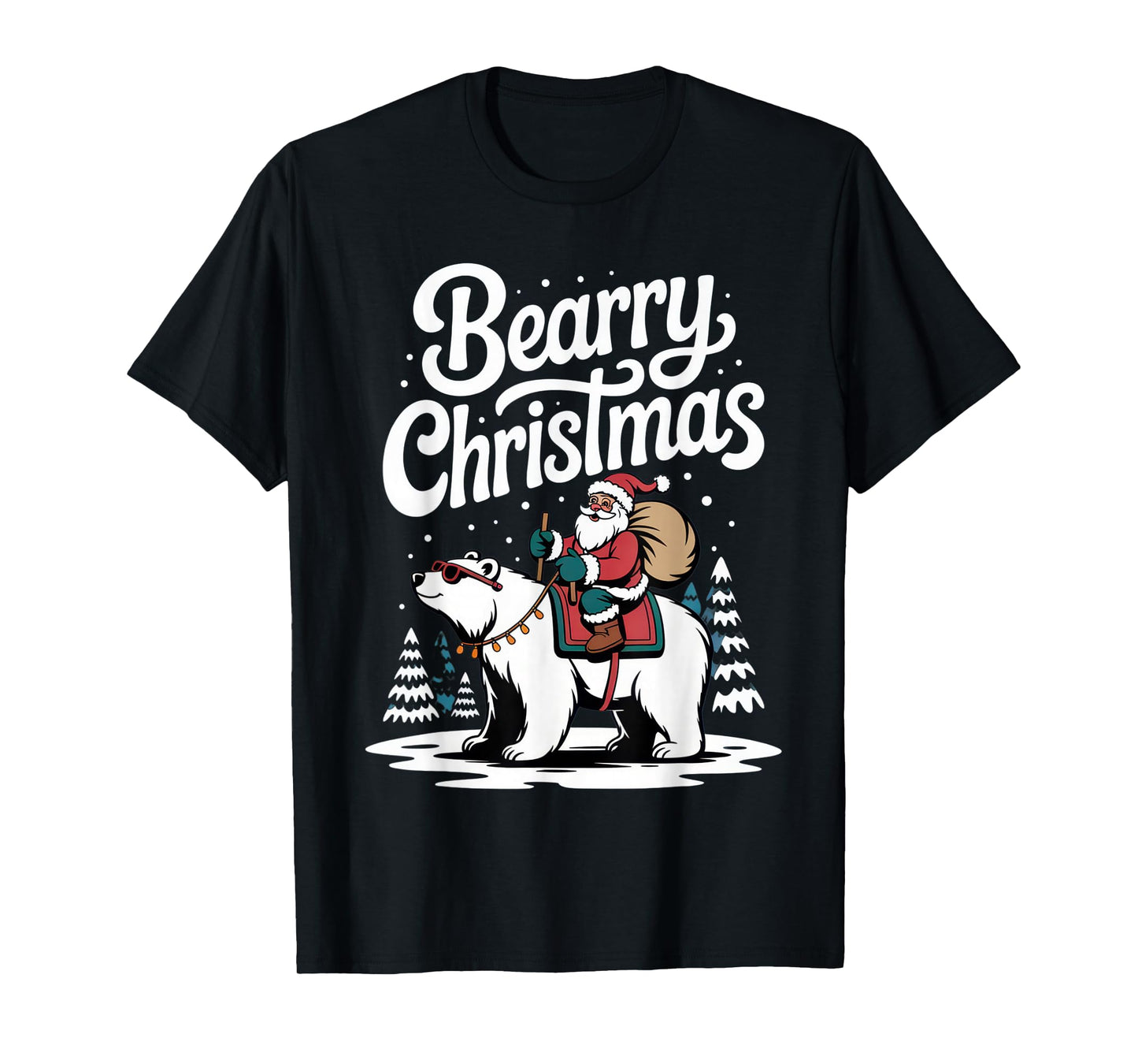 Beary Christmas Polar Bear Santa Fun for Holiday Enthusiasts T-Shirt