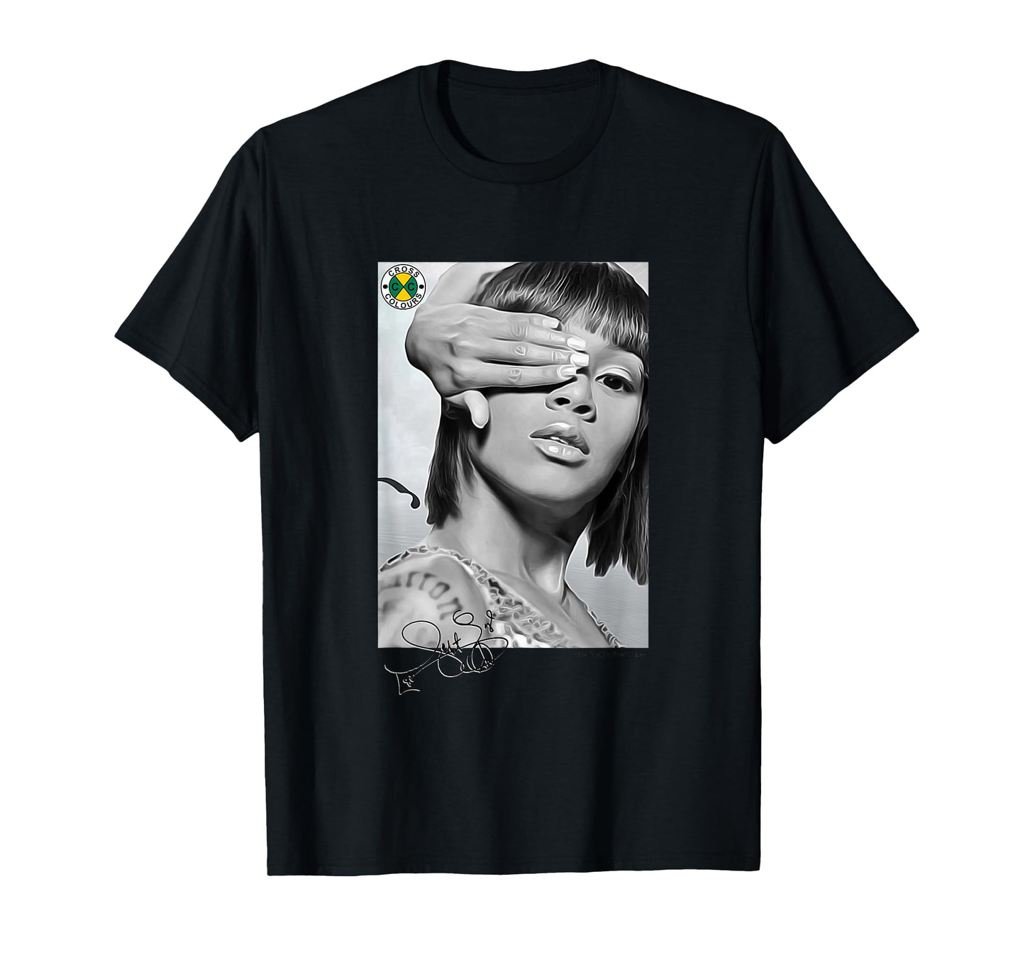 CROSS COLOURS Lisa Left Eye Lopes Legacy | 1990's Vintage Legends Unisex Adult T-Shirt