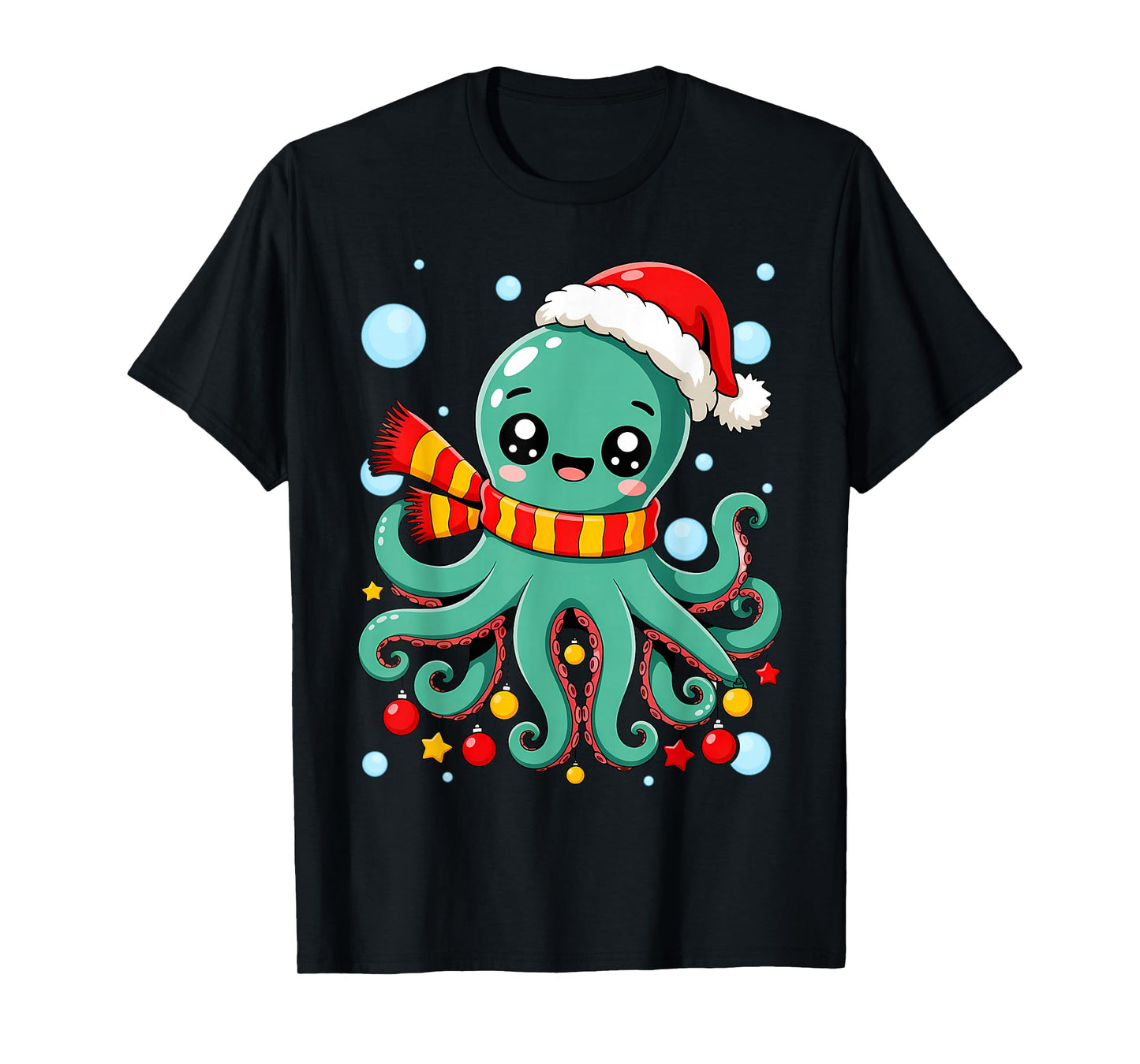 Christmas Tree Octopus Funny Santa Claus Lover T-Shirt