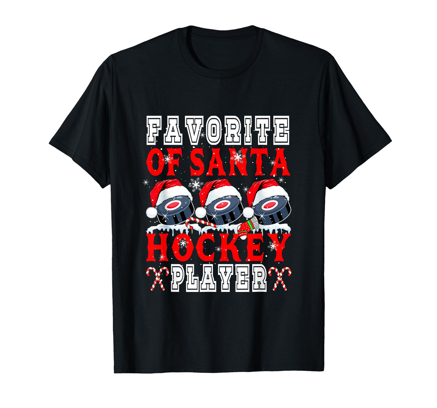 Favorite of Xmas Santa Funny Hockey Player Matching Team T-Shirt