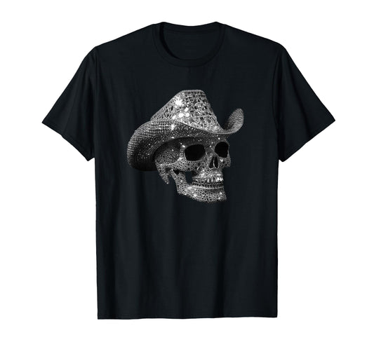 Skull made of diamonds wearing cowboy hat T-Shirt