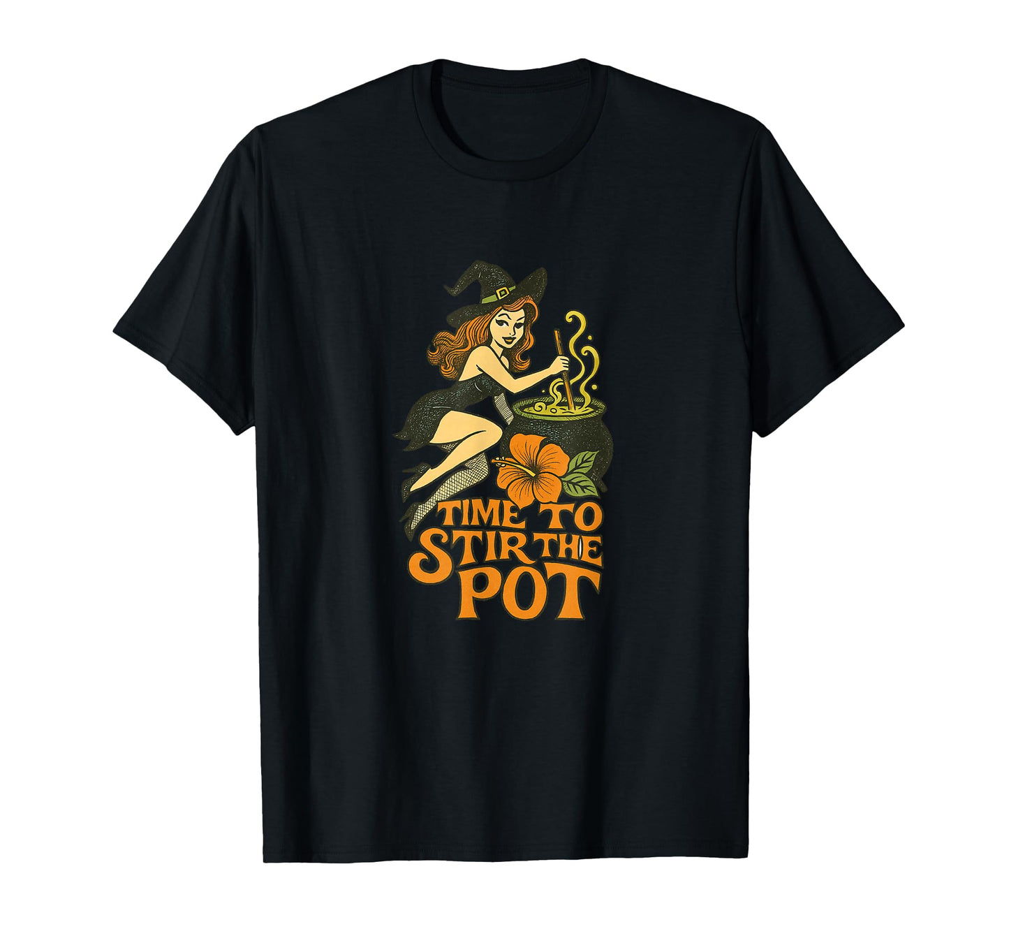 Time to Stir The Pot Halloween Witch T-Shirt