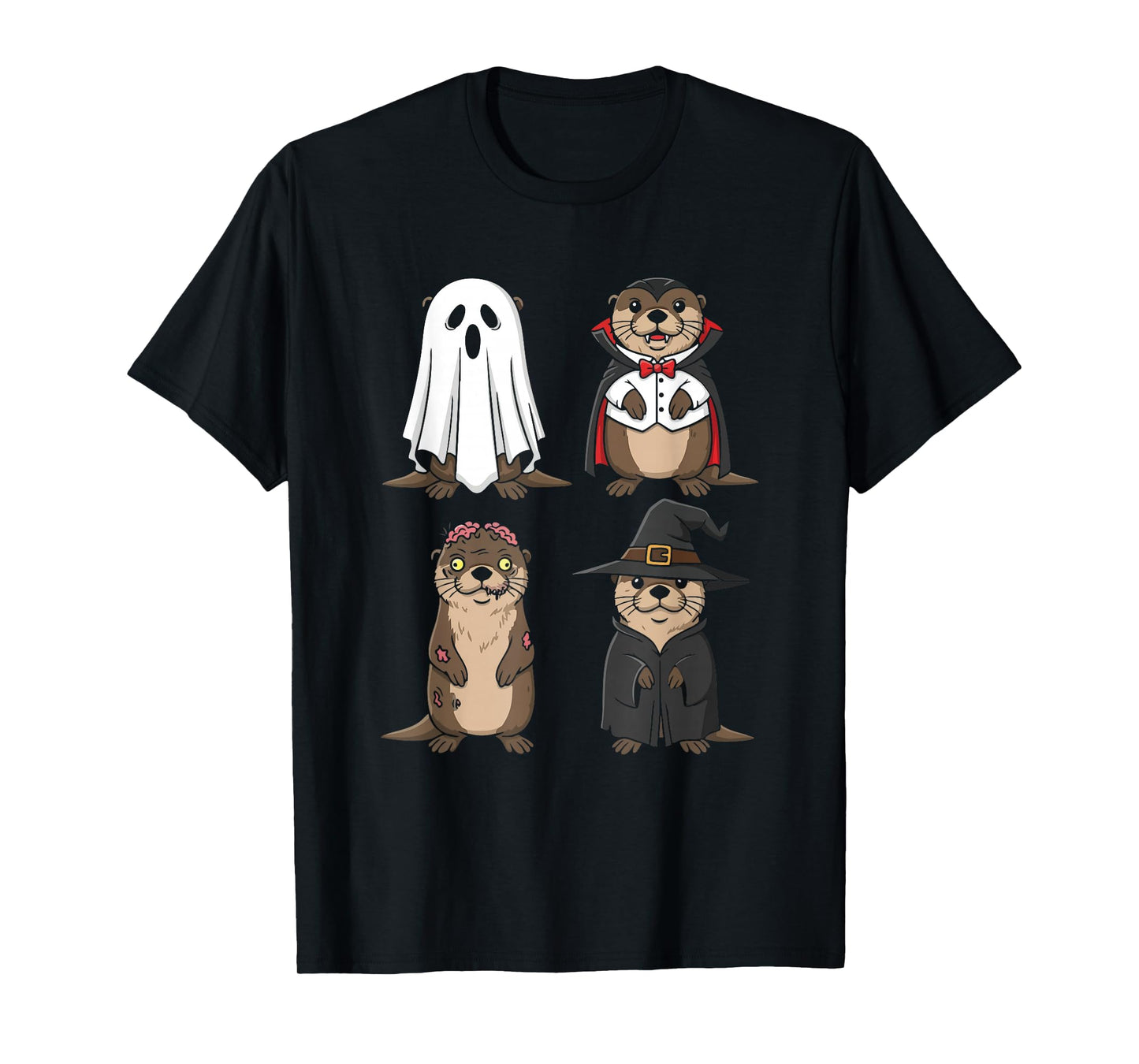 Otter Ghost Witch Zombie Halloween Costume Boys T-Shirt