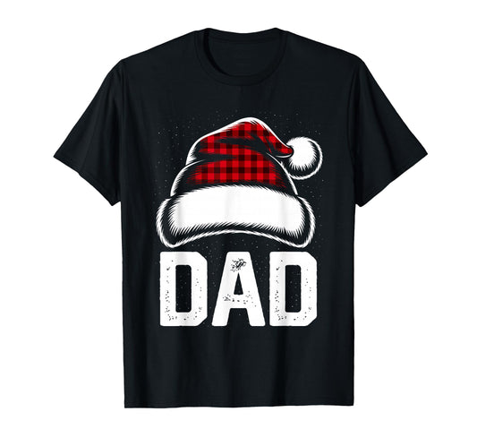 Dad Santa Red Plaid Christmas Family Matching Pajamas Xmas T-Shirt
