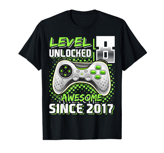8th Birthday Boy Level 8 Gamer 8 Year Video Game Party T-Shirt