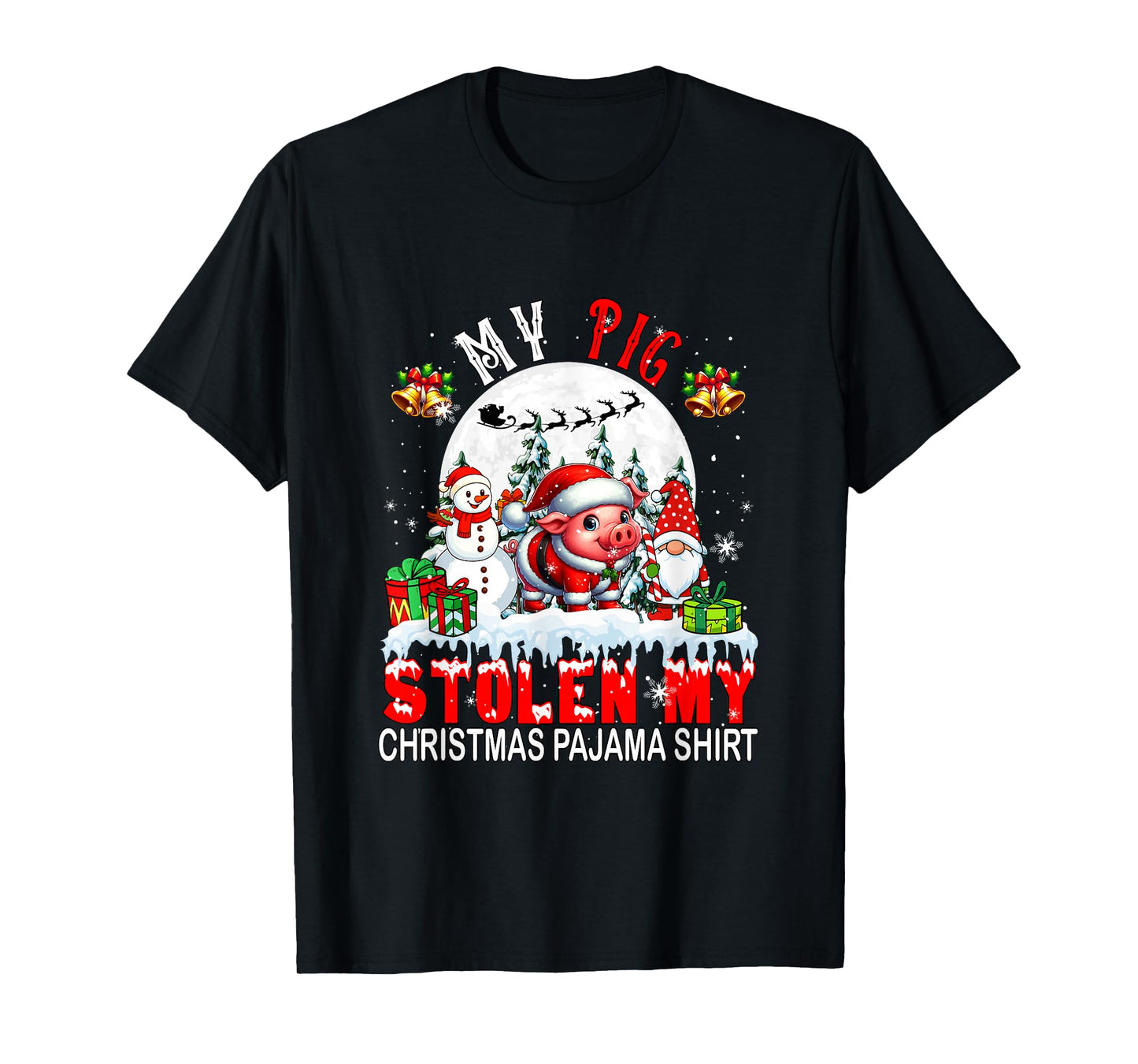 My Pig Stolen My Christmas Pajama Shirt Santa Farmer Owner T-Shirt