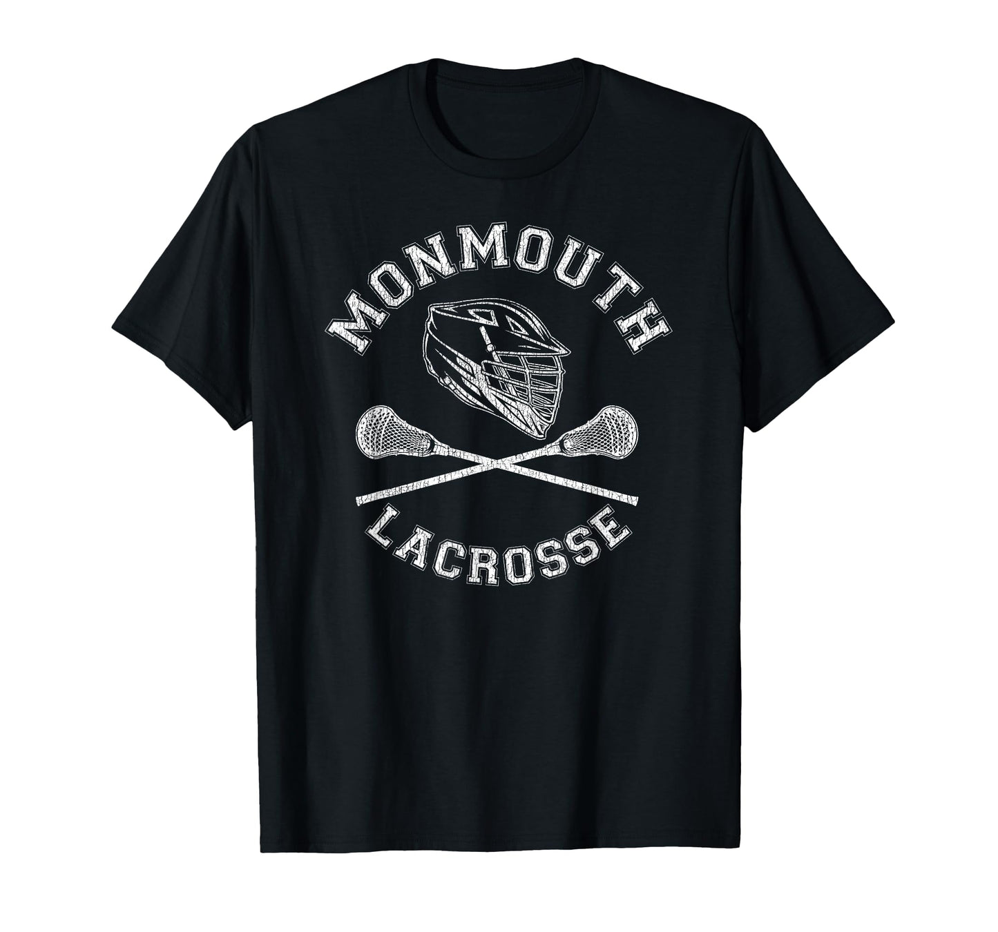 Monmouth Lacrosse Vintage Distressed Retro Lax T-Shirt