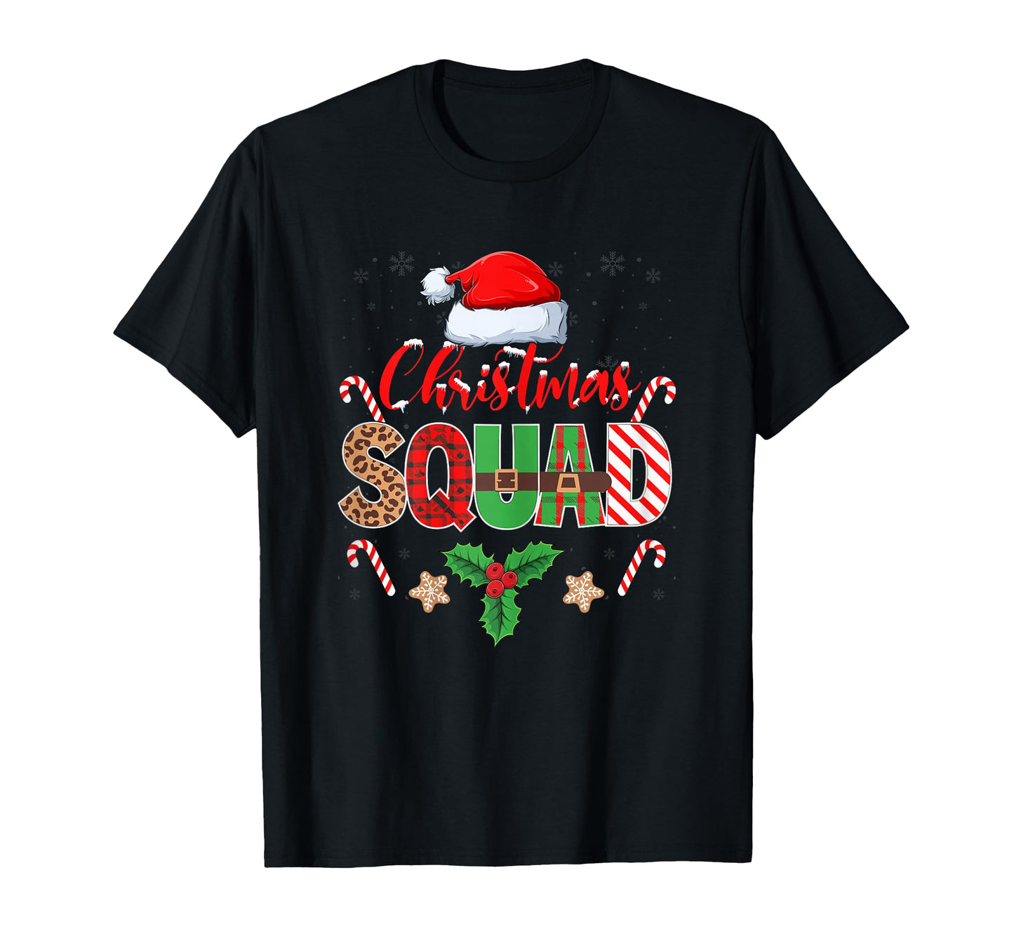 Christmas Squad Grandma Xmas Holiday Santa Hat Grandmother T-Shirt
