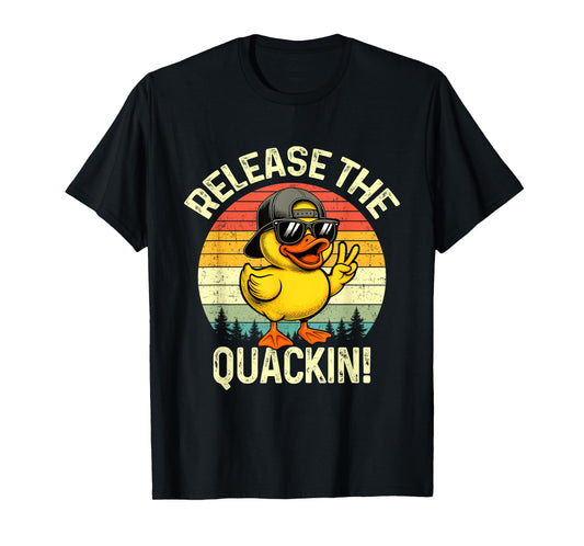 Funny Release The Quackin Vintage Rubber Duckie Duck T-Shirt