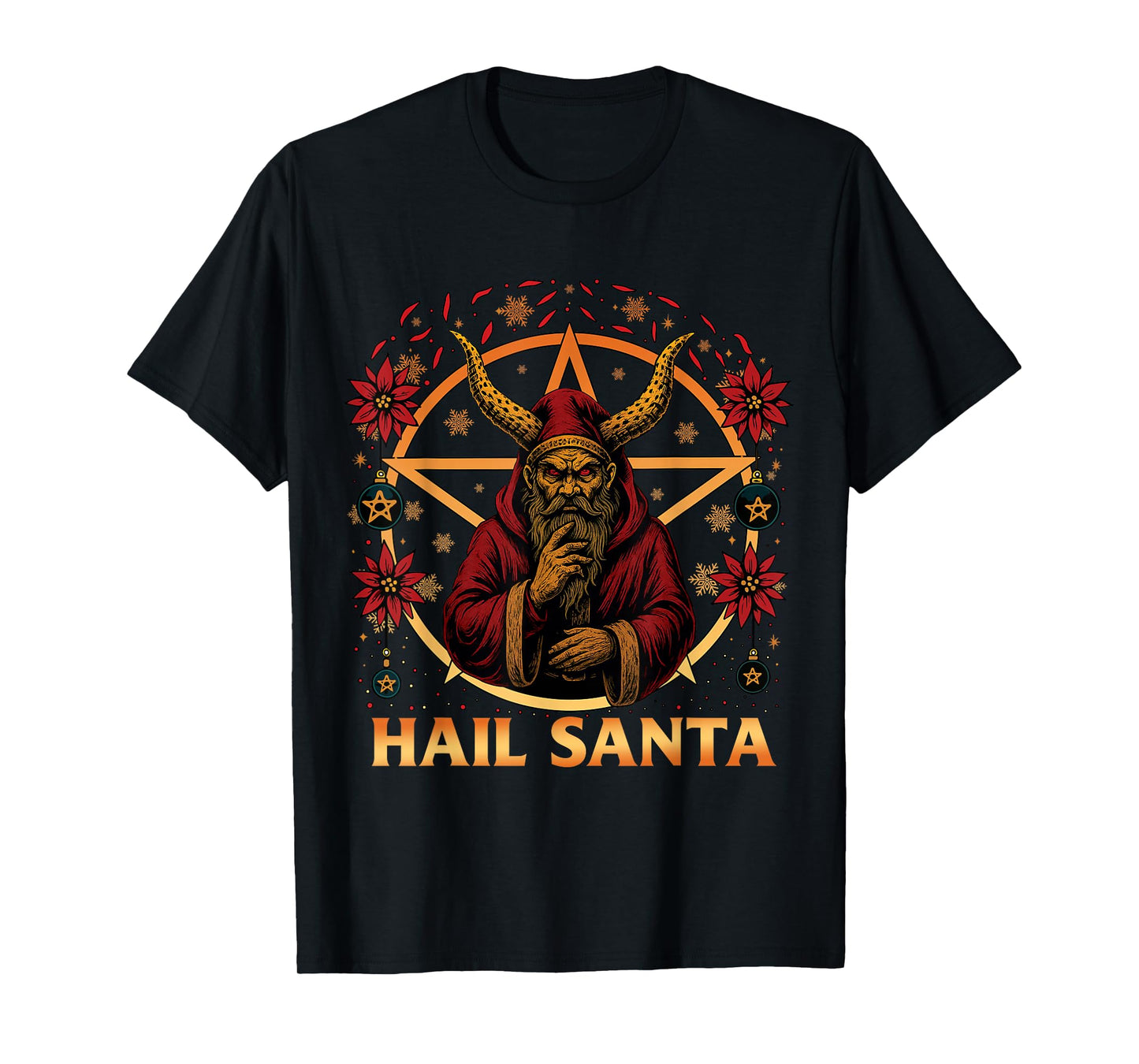 Hail Santa Pagan Solstice Gothic Creepy Christmas Krampus T-Shirt