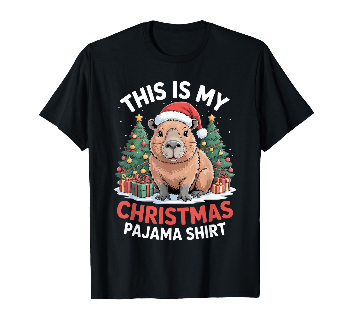 Capybara This is My Christmas Pajama T-Shirt